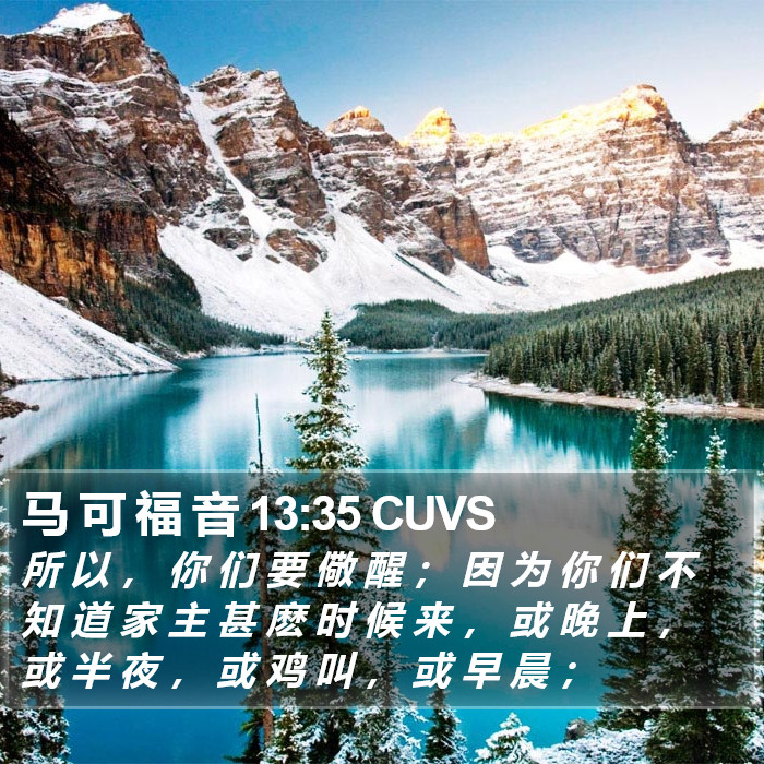 马 可 福 音 13:35 CUVS Bible Study