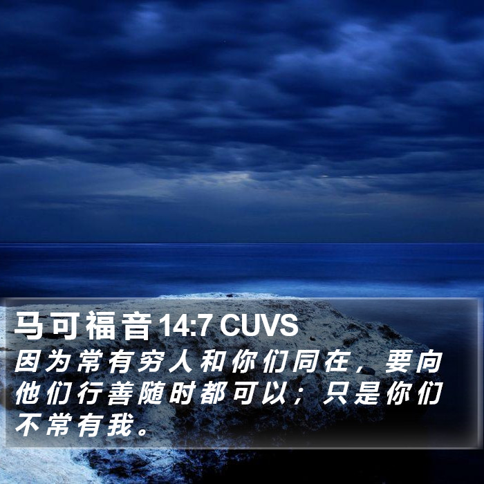 马 可 福 音 14:7 CUVS Bible Study