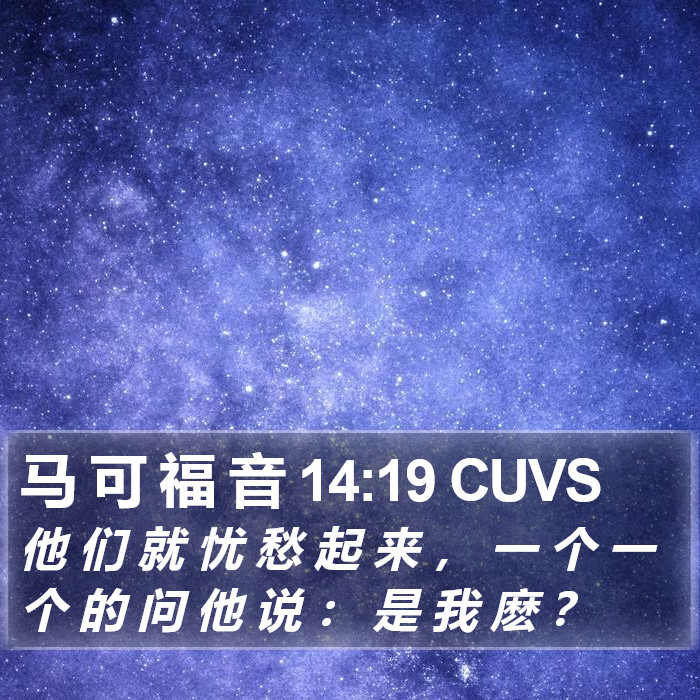 马 可 福 音 14:19 CUVS Bible Study