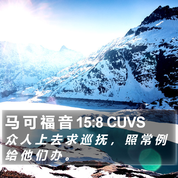 马 可 福 音 15:8 CUVS Bible Study