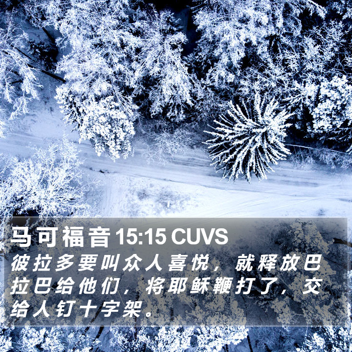 马 可 福 音 15:15 CUVS Bible Study