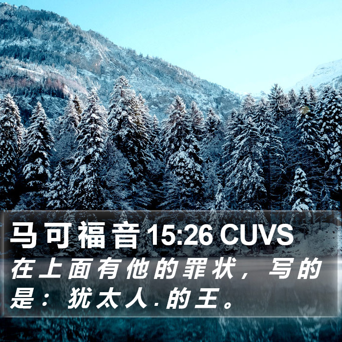 马 可 福 音 15:26 CUVS Bible Study