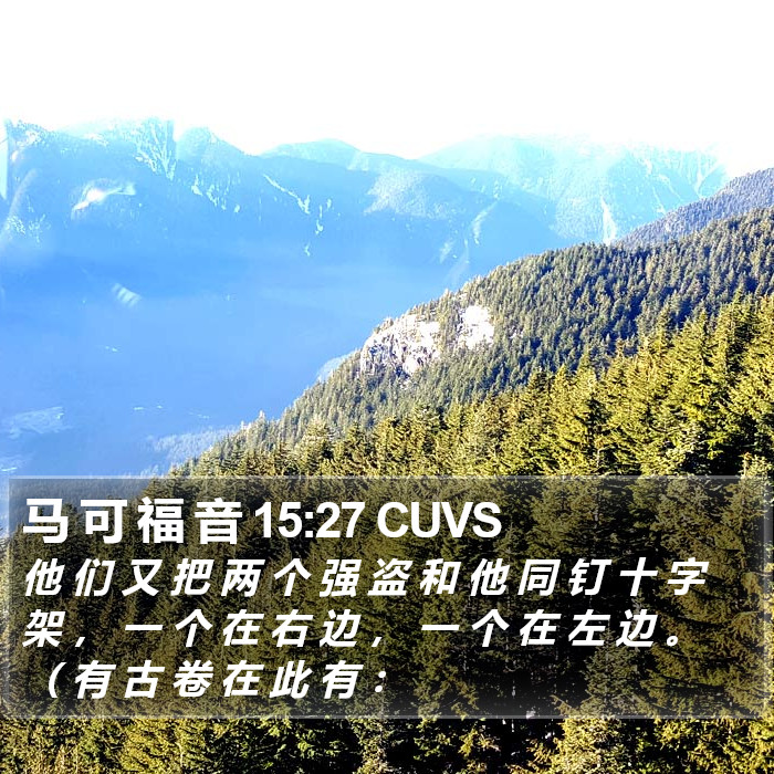 马 可 福 音 15:27 CUVS Bible Study