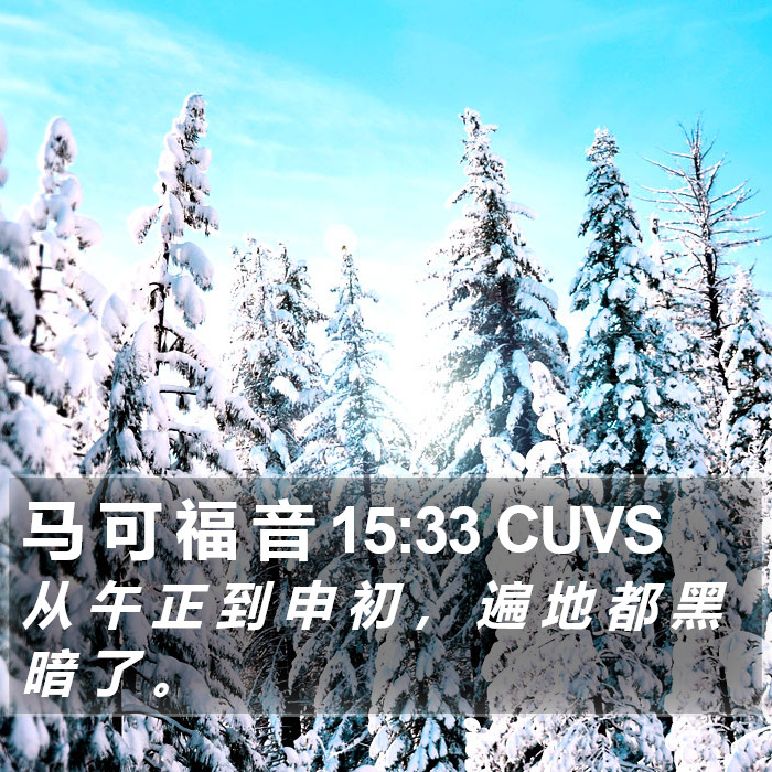 马 可 福 音 15:33 CUVS Bible Study