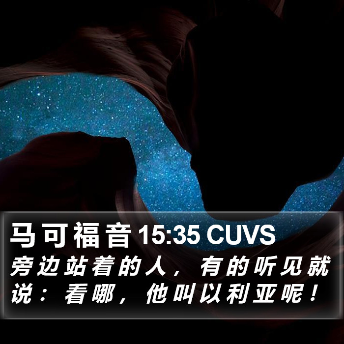 马 可 福 音 15:35 CUVS Bible Study