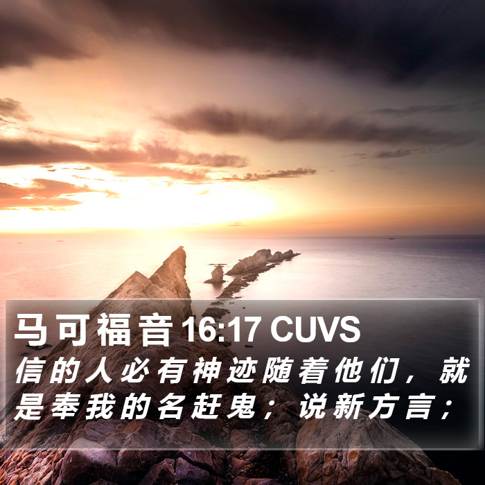 马 可 福 音 16:17 CUVS Bible Study