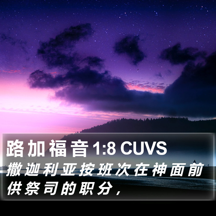 路 加 福 音 1:8 CUVS Bible Study