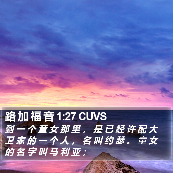 路 加 福 音 1:27 CUVS Bible Study