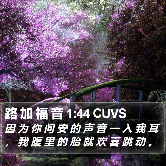 路 加 福 音 1:44 CUVS Bible Study