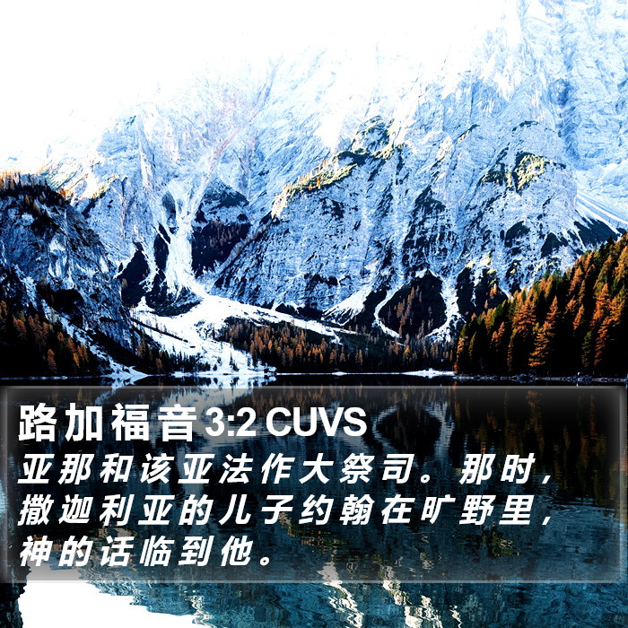 路 加 福 音 3:2 CUVS Bible Study