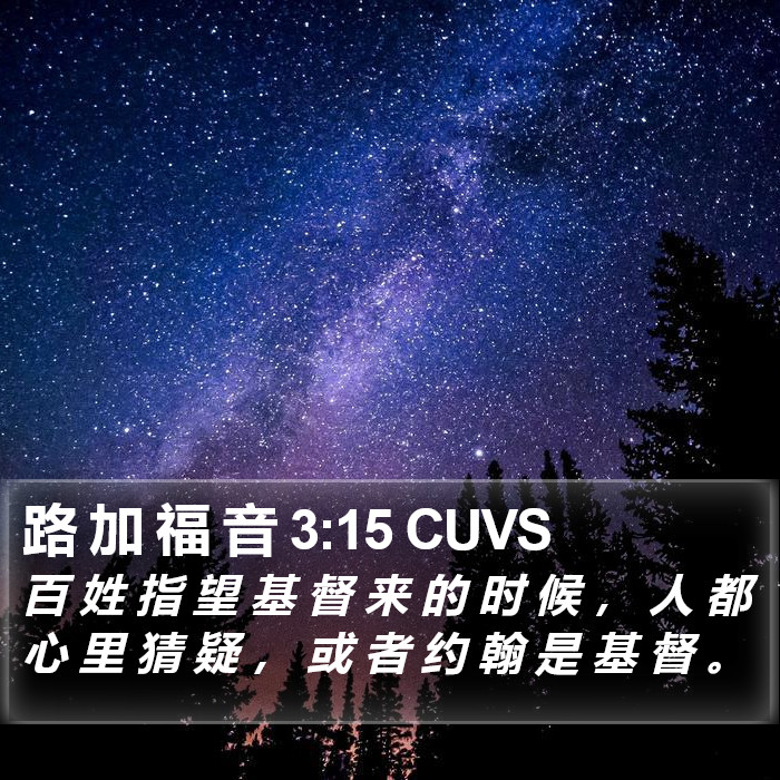 路 加 福 音 3:15 CUVS Bible Study