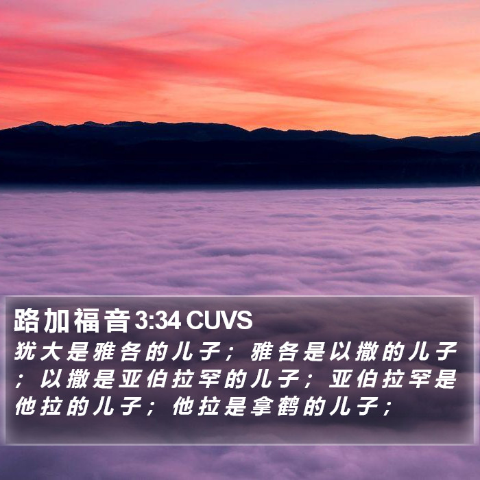 路 加 福 音 3:34 CUVS Bible Study