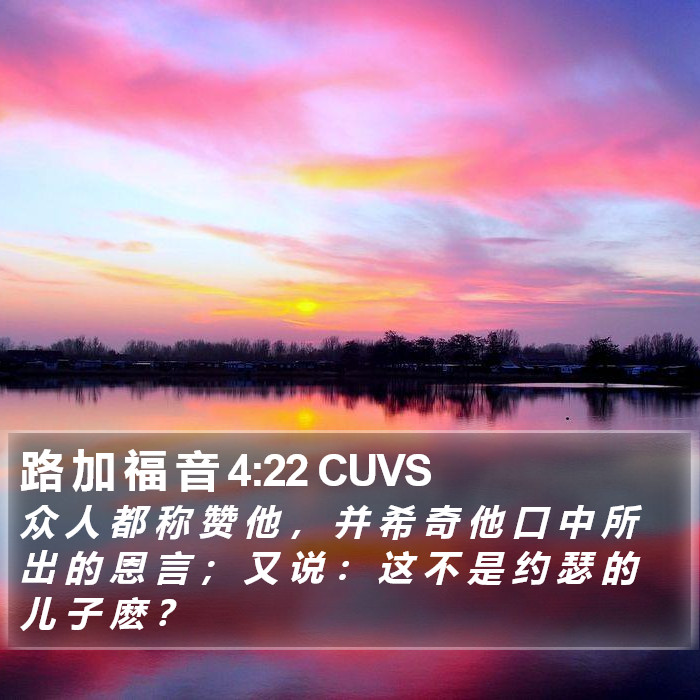 路 加 福 音 4:22 CUVS Bible Study