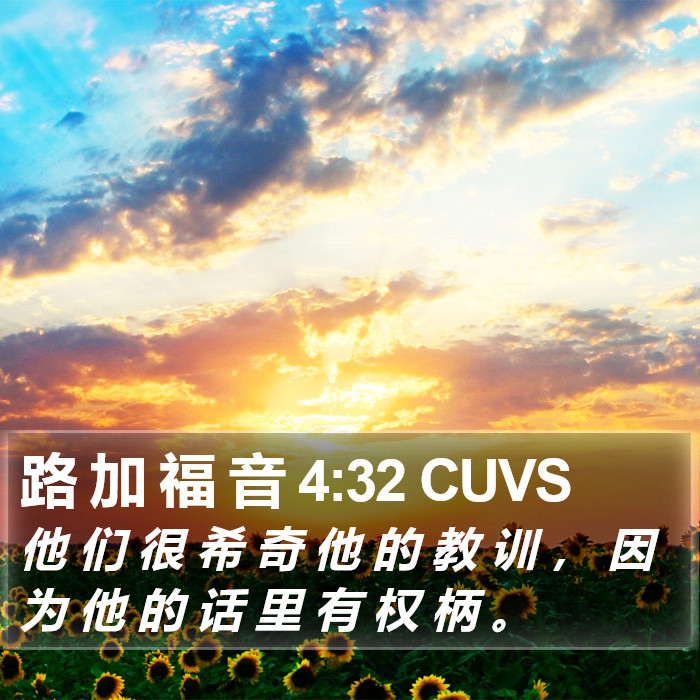 路 加 福 音 4:32 CUVS Bible Study