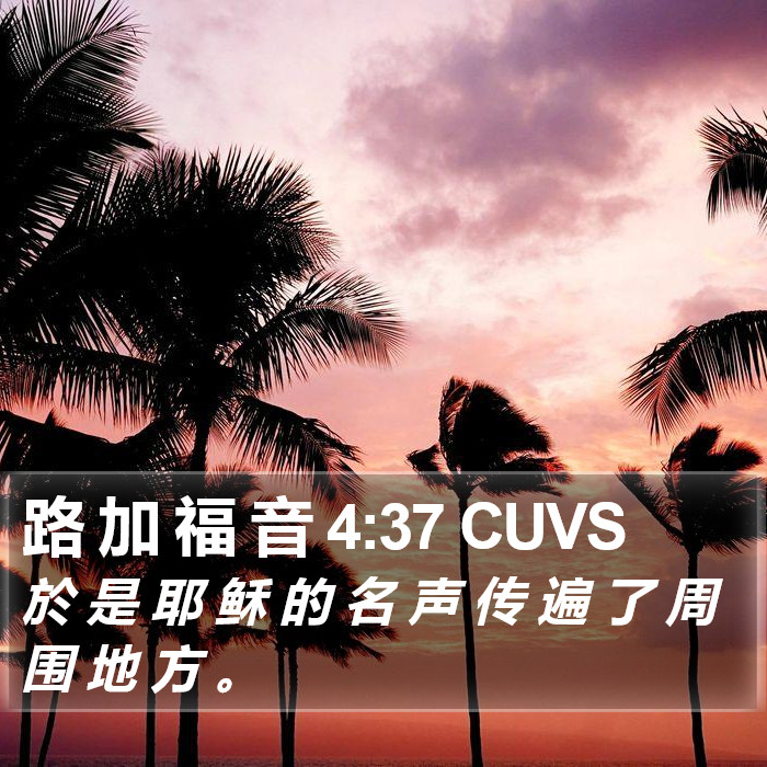 路 加 福 音 4:37 CUVS Bible Study