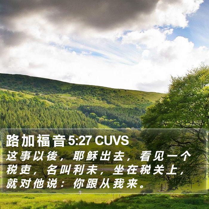 路 加 福 音 5:27 CUVS Bible Study