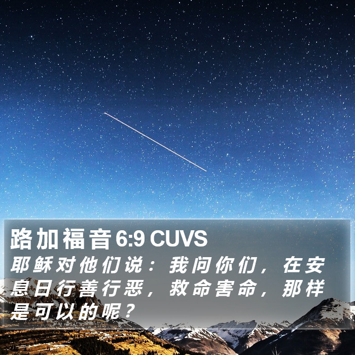 路 加 福 音 6:9 CUVS Bible Study