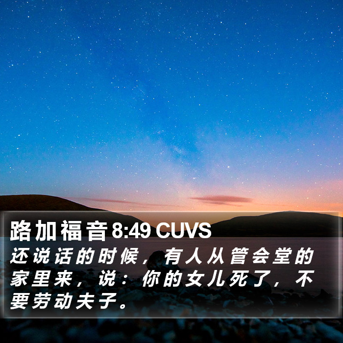 路 加 福 音 8:49 CUVS Bible Study
