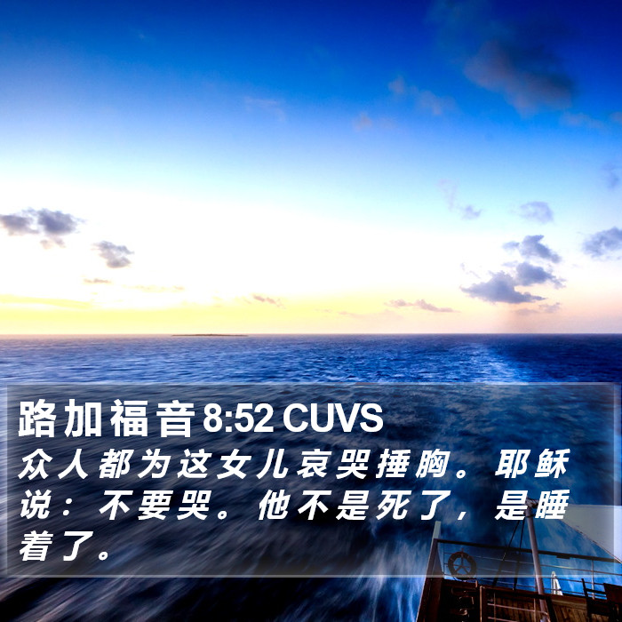 路 加 福 音 8:52 CUVS Bible Study