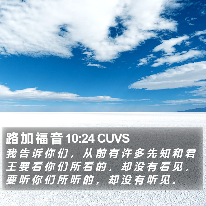 路 加 福 音 10:24 CUVS Bible Study