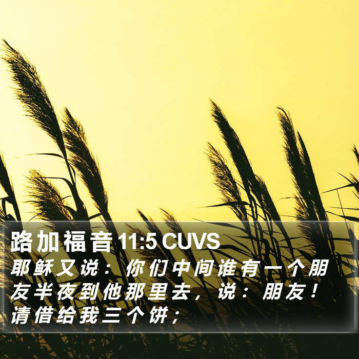 路 加 福 音 11:5 CUVS Bible Study