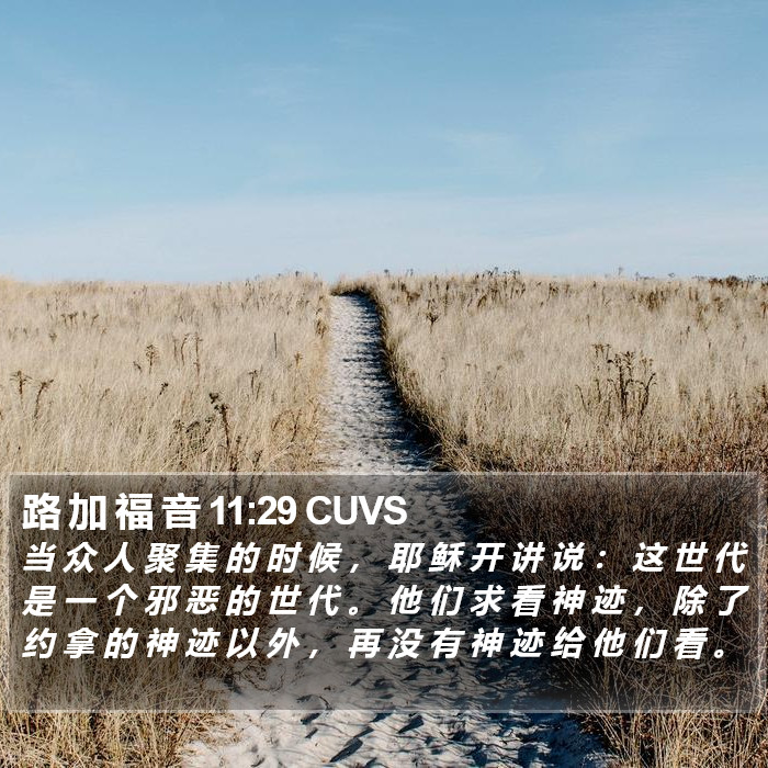 路 加 福 音 11:29 CUVS Bible Study