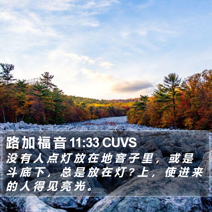 路 加 福 音 11:33 CUVS Bible Study