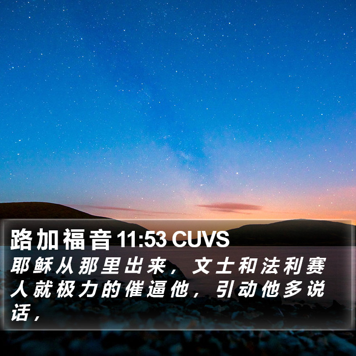 路 加 福 音 11:53 CUVS Bible Study