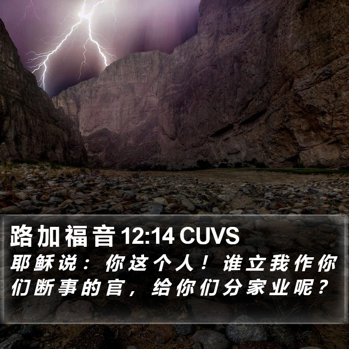 路 加 福 音 12:14 CUVS Bible Study