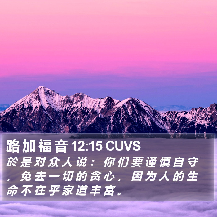 路 加 福 音 12:15 CUVS Bible Study