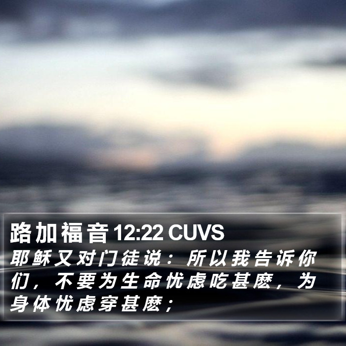 路 加 福 音 12:22 CUVS Bible Study