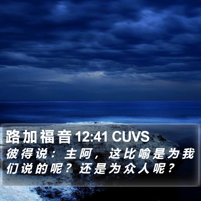 路 加 福 音 12:41 CUVS Bible Study