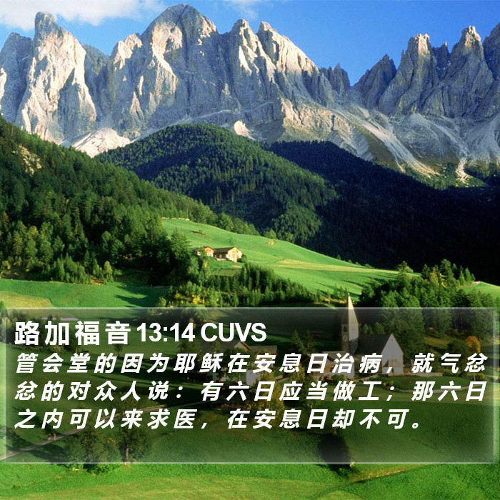 路 加 福 音 13:14 CUVS Bible Study