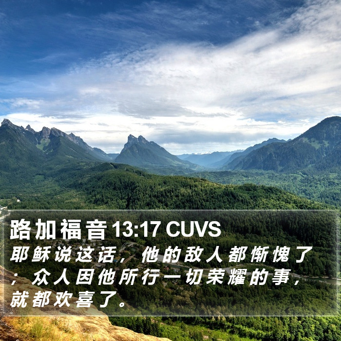 路 加 福 音 13:17 CUVS Bible Study