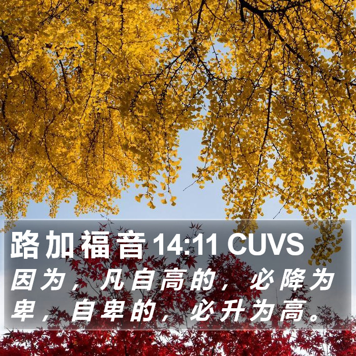 路 加 福 音 14:11 CUVS Bible Study