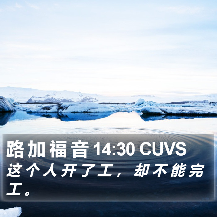 路 加 福 音 14:30 CUVS Bible Study