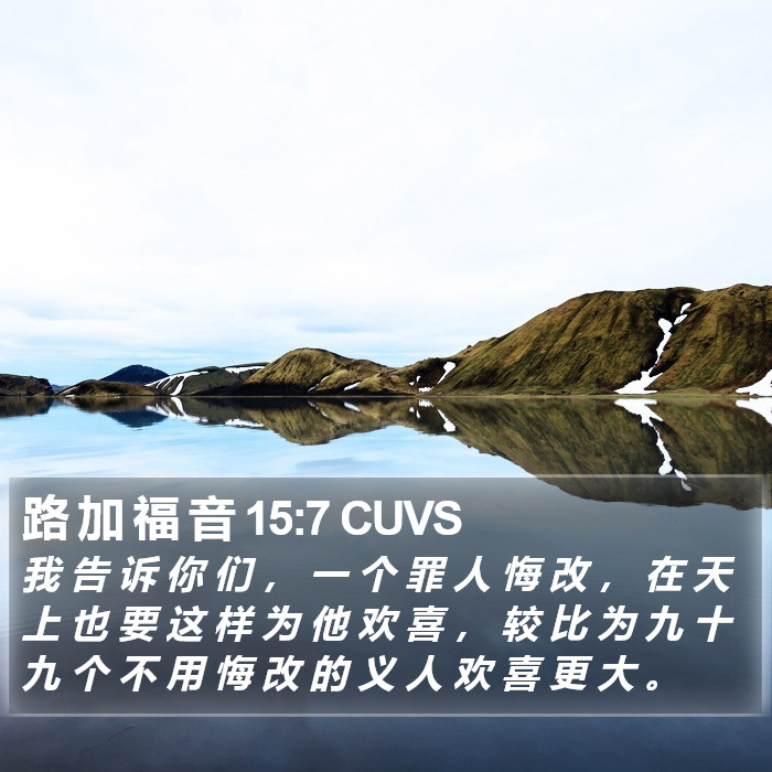 路 加 福 音 15:7 CUVS Bible Study