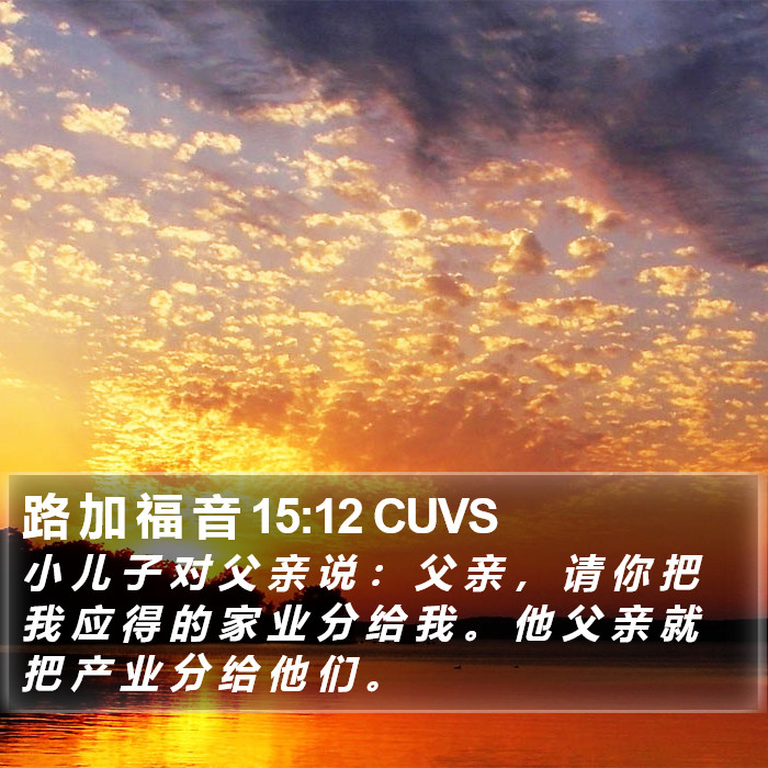 路 加 福 音 15:12 CUVS Bible Study