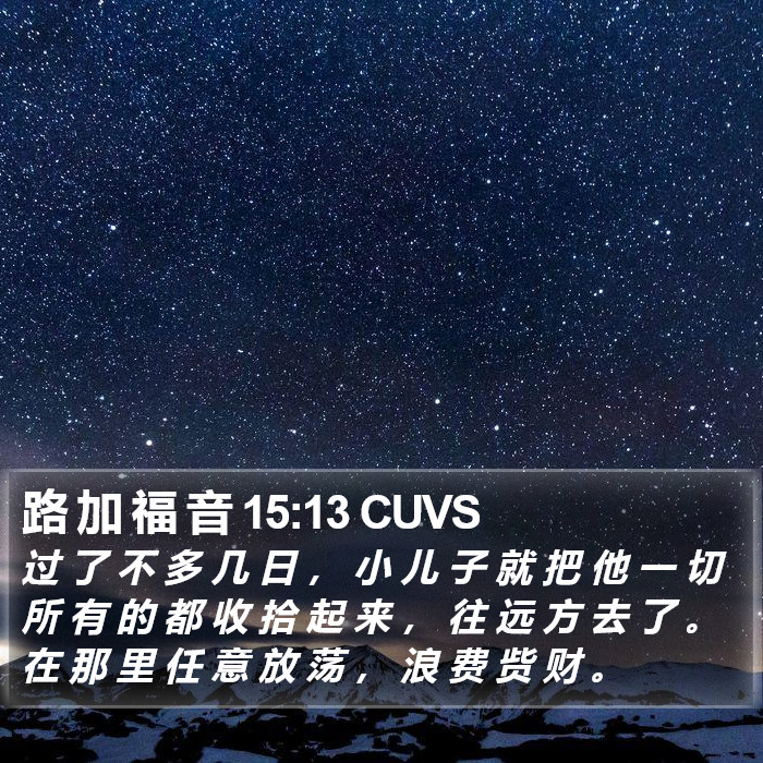 路 加 福 音 15:13 CUVS Bible Study