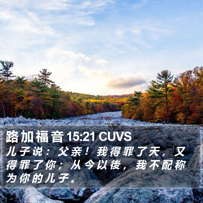 路 加 福 音 15:21 CUVS Bible Study