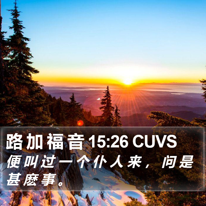 路 加 福 音 15:26 CUVS Bible Study