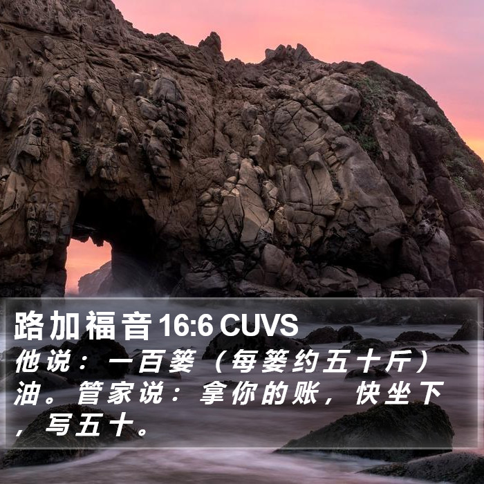路 加 福 音 16:6 CUVS Bible Study