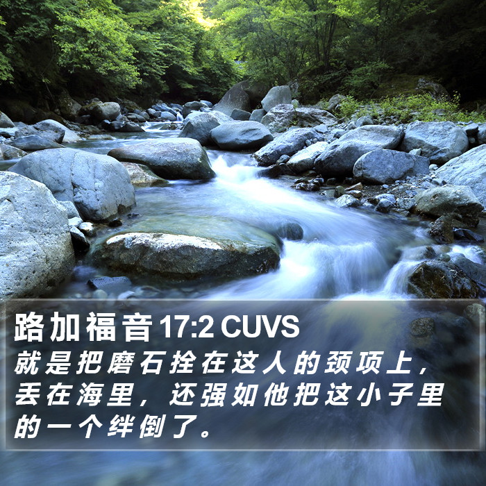 路 加 福 音 17:2 CUVS Bible Study