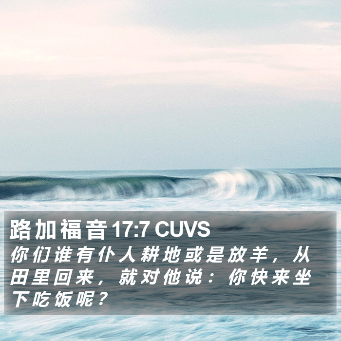 路 加 福 音 17:7 CUVS Bible Study