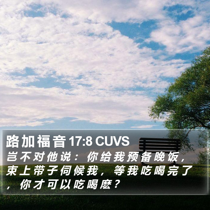 路 加 福 音 17:8 CUVS Bible Study