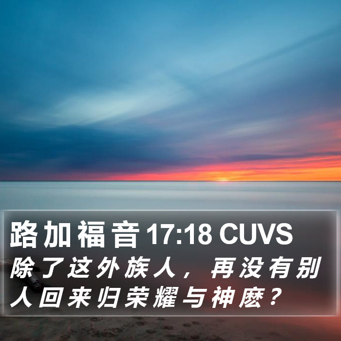 路 加 福 音 17:18 CUVS Bible Study