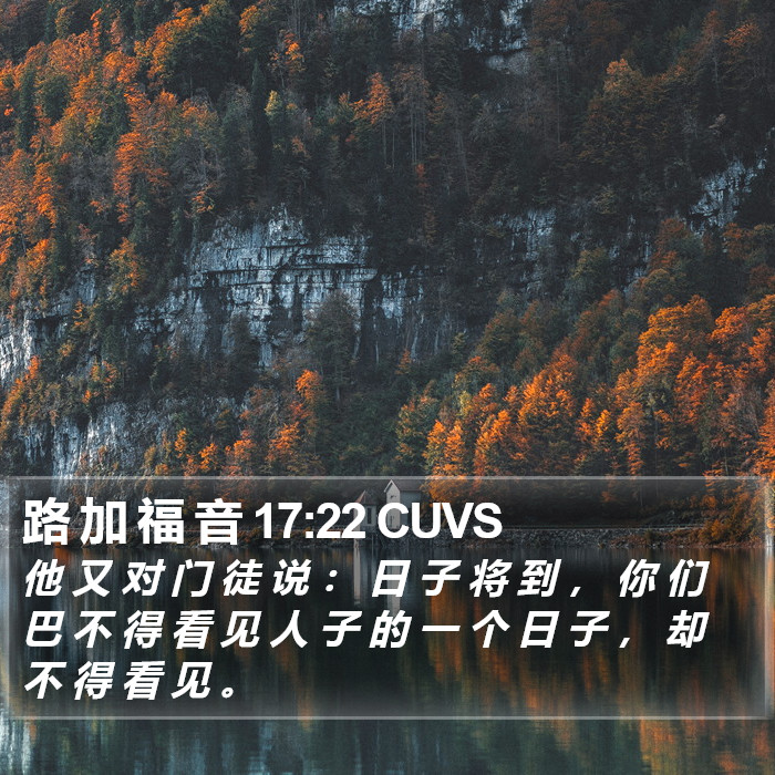 路 加 福 音 17:22 CUVS Bible Study