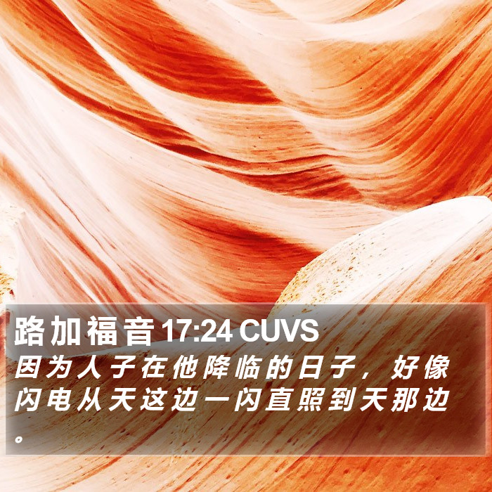 路 加 福 音 17:24 CUVS Bible Study