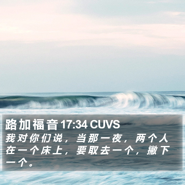 路 加 福 音 17:34 CUVS Bible Study