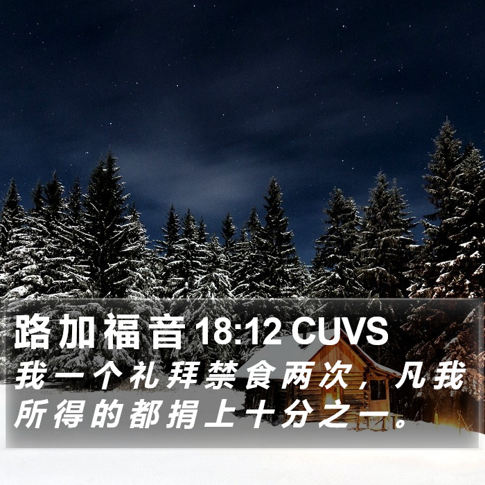 路 加 福 音 18:12 CUVS Bible Study